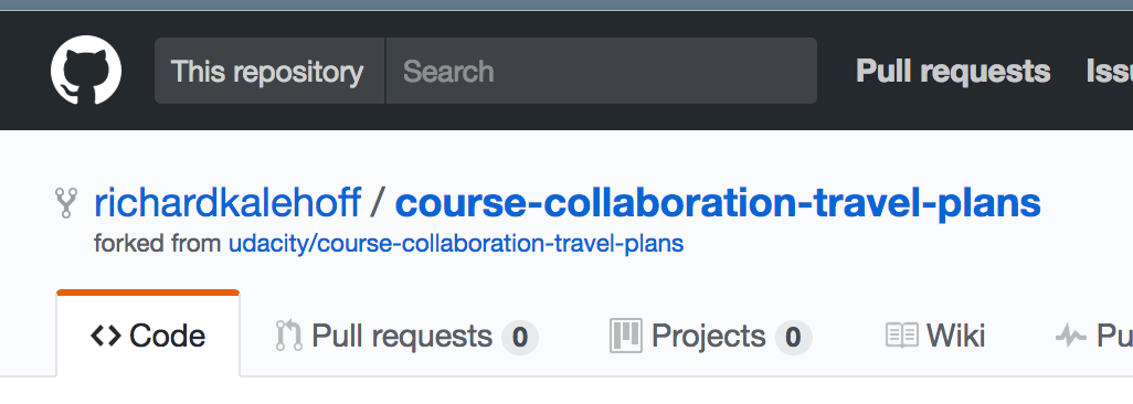 _Forking a project displays the new project name next to your GitHub profile name. Also, below that it says where the original project exists._